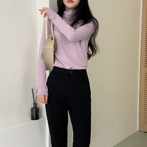 슈가펀 여성용 제티 쫀쫀 터틀넥 티셔츠