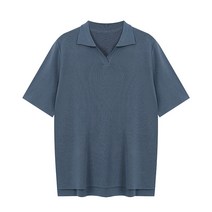 탱커스 여성용 오픈 카라넥 언발 니트