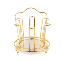 솔브리빙 골드라운드 6구 컵걸이, 골드, 1개