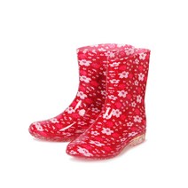 보생 갯벌 낚시 K투명 여성 반장화, 레드플라워, 255