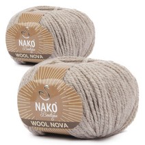 브랜드얀 NAKO 울노바 뜨개실 2p, 05번 베이지, 96m
