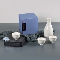 달소금 도자기 선물 24K 금 골드라인 도쿠리세트 화이트 도쿠리세트, 1세트, 도자기 술병 + 술잔 3p