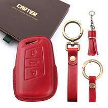 카템 감탄 3D 가죽 키 케이스 풀세트, 루비레드, 폭스바겐 02