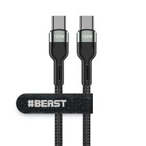 샵비스트 C to C 100W QC4.0 PD 초고속충전 직조방식 케이블, 그린블랙, 2m