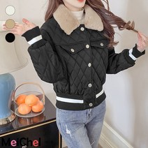메이첼 여성용 겨울 시보리 라인 퍼 카라 패딩 숏 자켓 01769