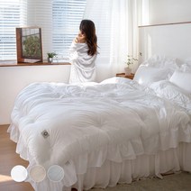 그래이불 고밀도 수피마 코튼 100수 프렌치 프릴 호텔 차렵이불 기본세트 Q