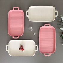리빙채널앤 멀티 플레이트 와이드접시 2종 x 2p 세트, 1세트, 핑크 2p + 베이지 2p