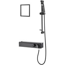 두진 바스 다인 아이언 선반형 샤워수전 슬라이드바 면도경 세트 리얼블랙 DB911SET, 1세트