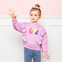 월튼키즈 여아용 러블리 레이스 티셔츠