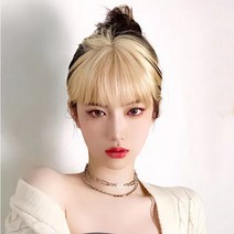 하이유니 금발 투톤 앞머리 헤어피스, 문라이트골드, 1개