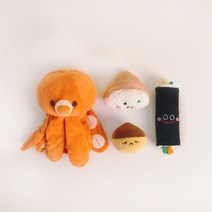 도그아이 강아지 노즈워크 장난감 김밥 + 문어 + 유부 + 알밤 랜덤발송 세트, 혼합색상, 1세트