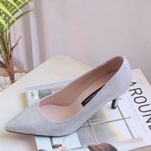 르본디 여성용 수제 스틸레토 글리터 하이힐 7cm