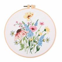 위즈앤위즈 누구나 DIY 프랑스자수 패키지 20cm, 바람꽃 01, 1개