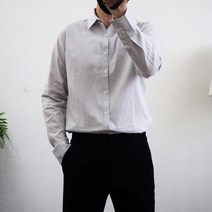 남성용 프리미엄 캐주얼 면 린넨 기본핏 긴팔 셔츠