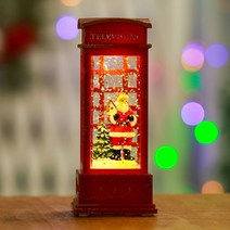 쿼르디 크리스마스 LED 랜턴 워터볼 전화부스 산타, 혼합색상