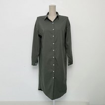 플랜데이 여성용 루즈핏 베이직 무지 롱 남방 원피스