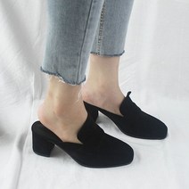 벨라노이 여성용 발편한 사각코 통굽 슬리퍼 블로퍼힐 6.5cm