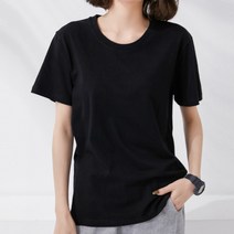 모네타 여성용 기본 라운드넥 플러스 사이즈 반팔 티셔츠