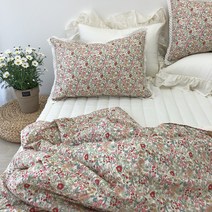 누블 어반플라워 아사 순면 무누빔 간절기 차렵이불 세트