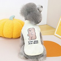 딩동펫 반려동물 젤리베어 강아지 나시 티셔츠, 아이보리