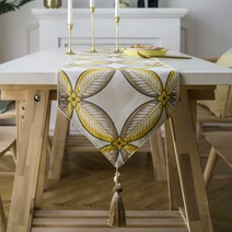 플라워 크로스 테이블 러너, 옐로우, S