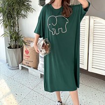 코끼리 라인 일러스트 빅사이즈 임산부 원피스