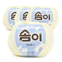 쎄비 솜이 패브릭얀 뜨개실 65g x 4p, 아이보리