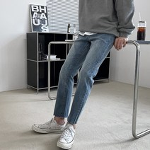 머시따 남성용 히든밴딩 롱 앤 숏 밑단컷팅 청바지