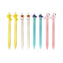 꼼꼬미 쥬쥬 볼펜 0.7mm 4종 x 2p 세트, 고래, 양, 기린, 학, 1세트