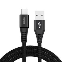 뷰씨 C타입 USB LED 고속충전 케이블 1.2m, 블랙, 1개