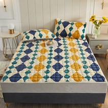 겨울 매트리스 벨벳 퀼트 패드 + 베갯잇 2p, 03 스타일