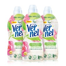 버넬 그린 고농축 섬유유연제 피오니 앤 화이트티 본품, 1.8L, 3개