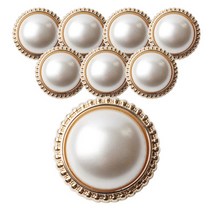 동대문단추왕 진주알 단추 21mm, 8개, 골드