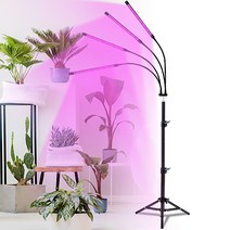 [캥거led식물등] 스마토이 스탠드형 LED 식물 성장조명 4구 + 삼각대 세트, 1세트