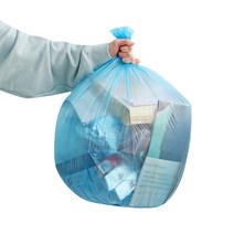 네이쳐리빙 재활용 쓰레기 분리수거 배접 비닐봉투 청색, 100개, 40L