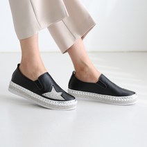 단골언니 여성용 파트너 소가죽 별보석 슬립온