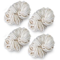 미소털실 먼지개선 뉴트럴 소프트TC 마크라메실 60합 3mm x 4p, 73m, 4개