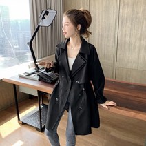 엘쏘 더블 브레스트 윈드 브레이커 트렌치 코트