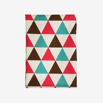 더해피 양면 패턴 방수 원단, 북유럽삼각 핑크