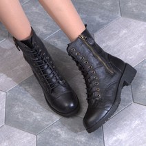 가죽 BK 지퍼 미들 워커 4cm