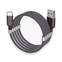 펜타오닉 마그네틱 슈퍼칼라 돌돌이 충전케이블 C타입 100cm, 블랙, 1개