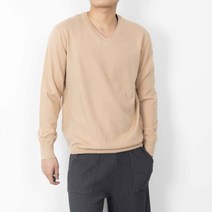 남성용 8컬러 슬림 베이직 기본 브이넥 긴팔니트