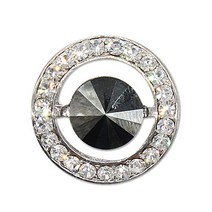 동대문단추왕 고급 포인트 보석 큐빅 단추 원링 19mm, 니켈화이트, 1개