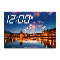 LED 시계 캔버스 프린팅 액자 A3, 옵션39