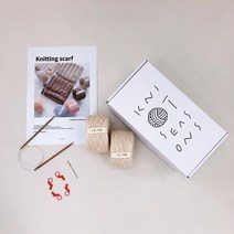 초보자용 손뜨개 대바늘 목도리 뜨개질 DIY 키트, 푸딩, 1세트