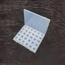 솔브리빙 심플 휴대용 한달 약통 케이스 정리함, 투명, 1개
