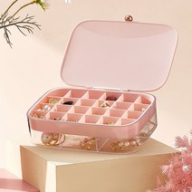 바오스레 프리미엄 트윙클 악세서리 분리 보석함, 라이트핑크, 1개