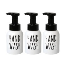 로맨틱노벰버 원형 거품용기 레터링2 HAND WASH 300ml, 블랙(캡), 3개