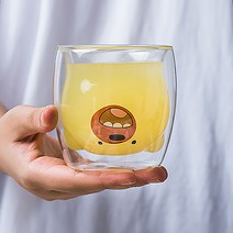 채우면 더 귀여운 동물 유리잔 250ml RK_365, 브라운곰돌이, 1개