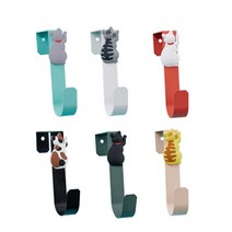 블루버킷 냥이 문틀걸이 도어훅 6종세트, 화이트블랙, 레드호잍, 그레이블랙, 핑크옐로우, 블랙화이트, 민트블랙, 1세트